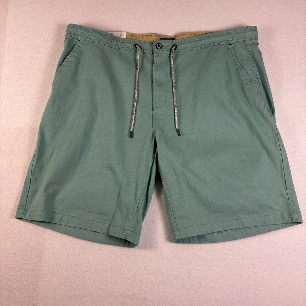 Caribbean Joe Mens Shorts Size 42 Seafoam Green Cotton Stretch Drawstring Casual